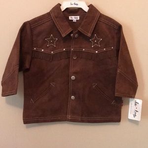 Le Top 12M Cowboy/Ranch Brown Button Up Jacket NWT